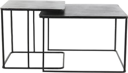 Light & Living - Bijzettafel LEBU - Ø62x41cm - Grijs - Set van 2