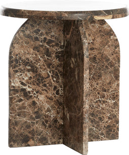 Light & Living Bijzettafel Otinia - Marmer - 48cm hoog - Donkerbruin