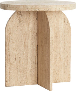 Light & Living Bijzettafel Otinia - Travertin - 48cm hoog - Zand
