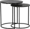 Light & Living Bijzettafel Rengo - Zwart/Nikkel - Ø49cm - Industrieel