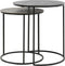Light & Living Bijzettafel Rengo - Zwart - Ø49+Ø41cm - Industrieel