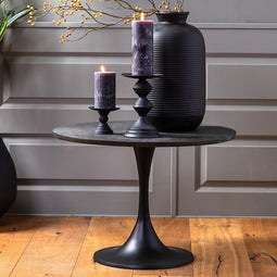Light & Living Bijzettafel Rickerd - Zwart - Ø61cm - Modern