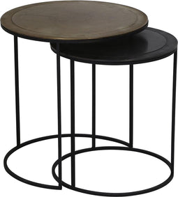 Light & Living Bijzettafel Talca - Antiek Brons/Koper - Ø40+Ø49cm - Industrieel,Landelijk