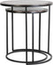 Light & Living Bijzettafel Talca - Antiek Koper/Zwart - Ø50+Ø40cm - Luxe