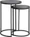 Light & Living Bijzettafel Talca - Antiek Lood Edge - Ø40+Ø35 - Luxe