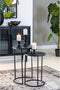 Light & Living Bijzettafel Talca - Antiek Lood Edge - Ø40+Ø35 - Luxe