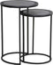 Light & Living Bijzettafel Talca - Antiek Lood Edge - Ø40+Ø35 - Luxe