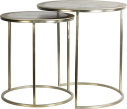 Light & Living Bijzettafel Talca - Goud - Ø50+Ø40cm - Luxe