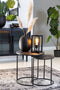 Light & Living Bijzettafel Talca - Ruw Antiek Lood - Ø49+Ø40cm - Modern