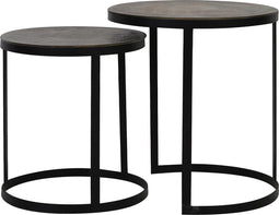 Light & Living Bijzettafel Trelo - Antiek Brons - Ø49+Ø41cm - Modern