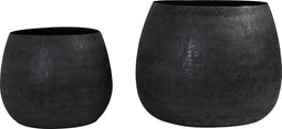 Light & Living Bloempot Genolu - Zwart - Ø50+Ø38,5cm - Modern - Kerst cadeau - Kerst cadeautjes - Cadeau vrouw - Cadeau man - Cadeau voor haar - Cadeau voor hem - Kerstcadeau - Kerst kado - Kado man - Kado vrouw