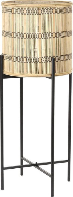 Light & Living Bloempot + standaard Corazo - Hout/Zwart - Ø31cm