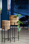 Light & Living Bloempot + standaard Corazo - Hout/Zwart - Ø31cm