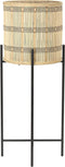 Light & Living Bloempot + standaard Corazo - Hout/Zwart - Ø31cm