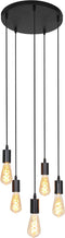 Light & Living Brandon Pendel Hanglamp - Mat Zwart - 5L