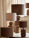 Light & Living Cilinder Lampenkap Velours - Bruin - Ø40x30cm