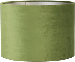 Light & Living Cilinder Lampenkap Velours - Olive Green - Ø40x30cm - voor Tafellampen, Staande lamp, Hanglampen