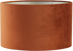Light & Living Cilinder Lampenkap Velours - Terra - Ø35x21cm - voor Tafellampen, Staande lamp, Hanglampen