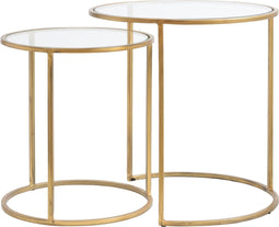 Light & Living Duarte Ronde Bijzettafel - Antiek Goud - Set/2 - Ø40x45 + Ø50x52 cm