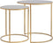 Light & Living Duarte Ronde Bijzettafel - Antiek Goud/Smoke glas - Set/2 - Ø40x45 + Ø50x52 cm