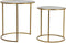 Light & Living Duarte Ronde Bijzettafel - Antiek Goud/Smoke glas - Set/2 - Ø40x45 + Ø50x52 cm