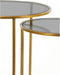 Light & Living Duarte Ronde Bijzettafel - Antiek Goud/Smoke glas - Set/2 - Ø40x45 + Ø50x52 cm