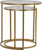 Light & Living Duarte Ronde Bijzettafel - Antiek Goud/Smoke glas - Set/2 - Ø40x45 + Ø50x52 cm