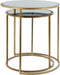 Light & Living Duarte Ronde Bijzettafel - Antiek Goud/Smoke glas - Set/2 - Ø40x45 + Ø50x52 cm