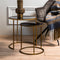 Light & Living Duarte Ronde Bijzettafel - Antiek Goud/Smoke glas - Set/2 - Ø40x45 + Ø50x52 cm