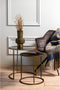 Light & Living Duarte Ronde Bijzettafel - Antiek Goud/Smoke glas - Set/2 - Ø40x45 + Ø50x52 cm