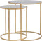 Light & Living Duarte Ronde Bijzettafel - Antiek Goud/Smoke glas - Set/2 - Ø40x45 + Ø50x52 cm