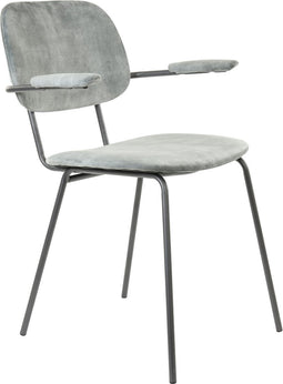 Light&living Eetkamerstoel 58x58x82 cm EMMA velvet grijs-donker grijs