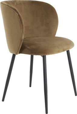 Light & Living Eetkamerstoel - 'Elyna' Velvet, kleur Bruin