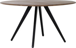 Light & Living Eettafel Mimoso - Hout/Zwart - Ø140cm - Modern,Luxe