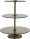 Light&living Etagere 3 laags Ø35x43 cm DANULA ruw ant. brons+bruin glas