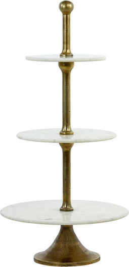 Light&living Etagere 3 laags Ø51x100 cm VERMENTINO marmer wit