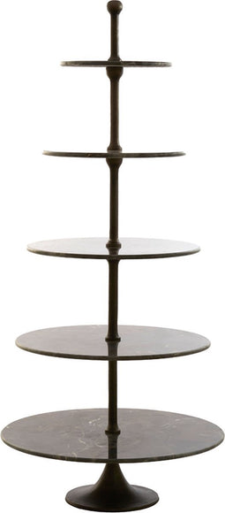 Light&living Etagere 5 laags Ø79x175 cm VERMENTINO donker bruin marmer