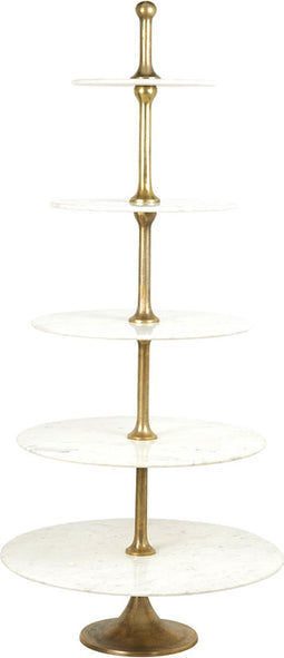 Light&living Etagere 5 laags Ø79x175 cm VERMENTINO marmer wit