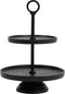 Light & Living Etagère Lutek - Zwart - 2 Laags - Modern,Luxe - Kerst cadeau - Kerst cadeautjes - Cadeau vrouw - Cadeau man - Cadeau voor haar - Cadeau voor hem - Kerstcadeau - Kerst kado - Kado man - Kado vrouw