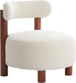 Light & Living Fauteuil Ferentino - Acaciahout en Bouclé - Crème