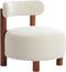 Light & Living Fauteuil Ferentino - Acaciahout en Bouclé - Crème
