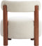 Light & Living Fauteuil Ferentino - Acaciahout en Bouclé - Crème