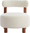 Light & Living Fauteuil Ferentino - Acaciahout en Bouclé - Crème