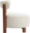 Light & Living Fauteuil Ferentino - Acaciahout en Bouclé - Crème