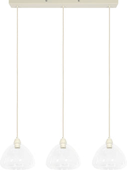 Light&living Hanglamp 3L 94x26x19 cm BISHO glas helder+crème