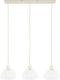 Light&living Hanglamp 3L 94x26x19 cm BISHO glas helder+crème