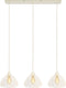 Light&living Hanglamp 3L 94x26x19 cm BISHO glas helder+crème