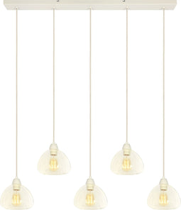 Light&living Hanglamp 5L 104x19x14 cm BISHO glas helder+crème