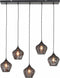 Light & Living Hanglamp Alvaro - Zwart - 5L - Modern - Hanglampen Eetkamer, Slaapkamer, Woonkamer