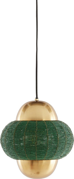 Light & Living Hanglamp Cetara - Kralen - 26cm - Donkergroen/Brons